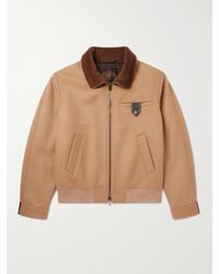 Tod's - Leather-trimmed Wool-blend Bomber Jacket - Lyst
