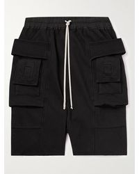 Rick Owens - Luxor Creatch Garment-dyed Cotton-jersey Drawstring Cargo Shorts - Lyst