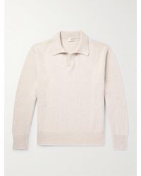 Altea - Cotton And Cashmere-blend Polo Sweater - Lyst