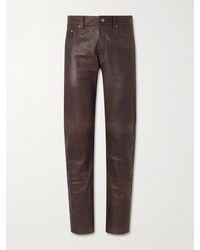 Versace - Straight-leg Leather Trousers - Lyst