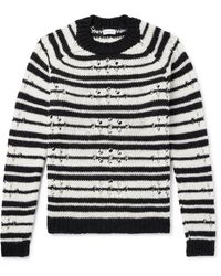 Dries Van Noten - Striped Open-knit Wool Sweater - Lyst