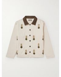 Kartik Research - Corduroy-Trimmed Embroidered Cotton-Twill Jacket - Lyst
