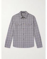 Versace - Checked Wool-Flannel Shirt - Lyst