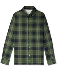 Officine Generale - Arsene Button-down Collar Checked Cotton And Wool-blend Shirt - Lyst