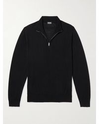 Zegna - Slim-fit Wool Half-zip Sweater - Lyst