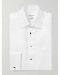 Brunello Cucinelli - Hemd aus Baumwoll-Twill mit Cutaway-Kragen und Umschlagmanschette - Lyst