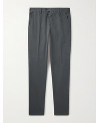 Canali - Tapered Cotton-Blend Twill Trousers - Lyst