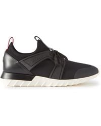 Moncler - Emilien Rubber And Leather-trimmed Neoprene Sneakers - Lyst