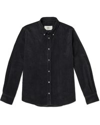 Ami Paris - Adc Button-Down Collar Logo-Embroidered Cotton-Corduroy Shirt - Lyst