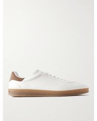Loro Piana - Tennis Walk Suede-trimmed Leather Sneakers - Lyst