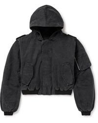 Entire studios - W2 Padded Washed Cotton-canvas Hooded Bomber Jacket - Lyst