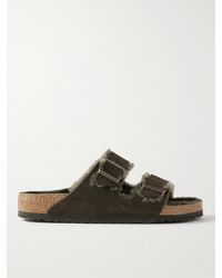 Birkenstock - Arizona Shearling-lined Suede Sandals - Lyst