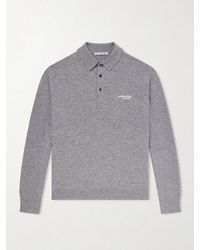 Acne Studios - Oversized Logo-Embroidered Wool And Yak-Blend Polo Sweater - Lyst