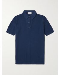 John Smedley - Roth Slim-Fit Sea Island Cotton-Piqué Polo Shirt - Lyst