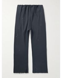 Maison Margiela - Straight-leg Distressed Paint-splattered Cotton-jersey Sweatpants - Lyst