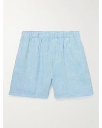 Onia Home Linen Pyjama Shorts - Blue