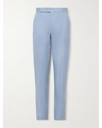 Ralph Lauren - Gregory Straight-leg Silk And Linen-blend Suit Trousers - Lyst