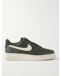 Nike - Air Force 1 '07 Suede-trimmed Full-grain Leather And Canvas Sneakers - Lyst