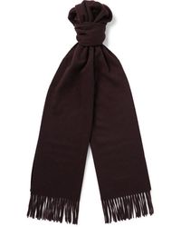 Tom Ford - Logo-embroidered Fringed Cashmere Scarf - Lyst