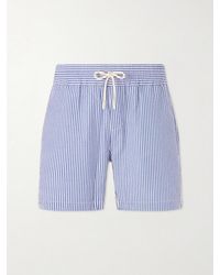 Portuguese Flannel - Atlantico Straight-Leg Striped Cotton-Seersucker Shorts - Lyst