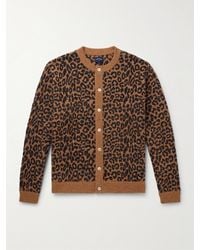 Noah - Leopard-jacquard Wool Cardigan - Lyst