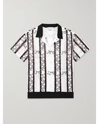 Bode - Camp-Collar Satin-Trimmed Embroidered Cotton-Voile Shirt - Lyst