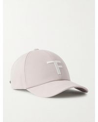 Tom Ford - Leather-Trimmed Logo-Embroidered Cotton-Twill Baseball Cap - Lyst