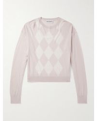 Our Legacy - Sonar Distressed Argyle-jacquard Wool Sweater - Lyst