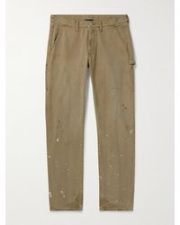 John Elliott - Straight-Leg Paint-Splattered Cotton-Canvas Trousers - Lyst