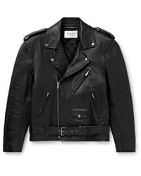 Saint Laurent - Lamb Leather Biker Jacket - Lyst