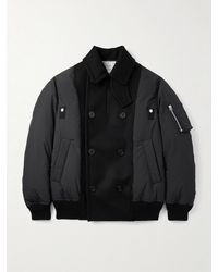 Sacai - Double-Breasted Wool And Ripstop Down Bomber Jacket - Lyst