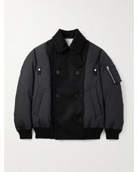 Sacai - Double-Breasted Wool And Ripstop Down Bomber Jacket - Lyst