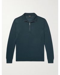 ZEGNA - Slim-Fit Wool Half-Zip Sweater - Lyst