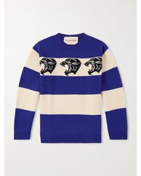 Valentino Garavani - Striped Jacquard-Knit Wool Sweater - Lyst