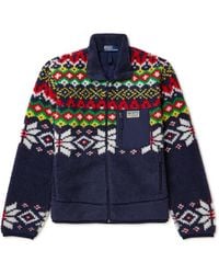 Polo Ralph Lauren - Logo-appliquéd Canvas-trimmed Fleece-jacquard Jacket - Lyst