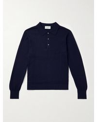 Officine Generale - Brandon Merino Wool Polo Shirt - Lyst