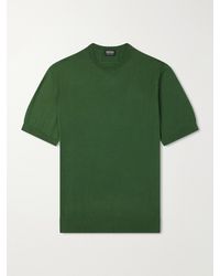 ZEGNA - Knitted Cotton T-Shirt - Lyst
