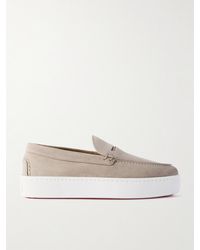 Christian Louboutin - Paqueboat Pennyloafers aus Veloursleder - Lyst