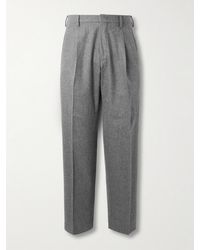 Slowear - Straight-Leg Pleated Wool-Blend Flannel Suit Trousers - Lyst