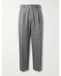 Incotex - Straight-Leg Pleated Wool-Blend Flannel Suit Trousers - Lyst