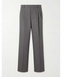 Ami Paris - Wide-leg Pleated Wool Trousers - Lyst