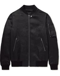 Rick Owens - Classic Flight Webbing-Trimmed Cotton-Twill Bomber Jacket - Lyst