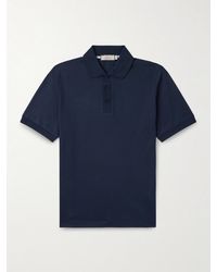 Canali - Cotton And Silk-Blend Piqué Polo Shirt - Lyst