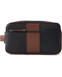 Serapian - Leather-trimmed Logo-embossed Coated-canvas Wash Bag - Lyst
