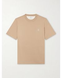 Brunello Cucinelli - Logo-Print Cotton-Jersey T-Shirt - Lyst
