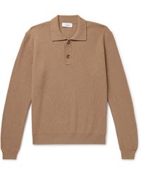 Lardini - Ribbed Virgin Wool And Cashmere-Blend Polo Sweater - Lyst