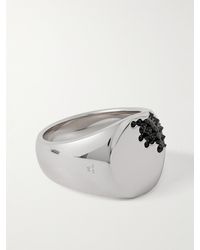 Tom Wood - Molecule Rhodium-plated Recycled Silver Cubic Zirconia Signet Ring - Lyst