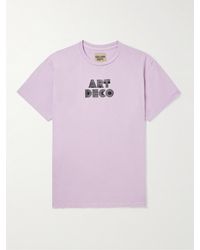 GALLERY DEPT. - T-shirt in jersey di cotone con logo e glitter Art Deco - Lyst
