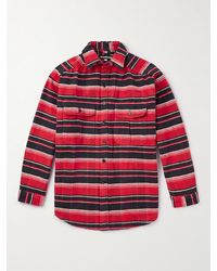 Monitaly - Giorgio Striped Cotton-flannel Shirt - Lyst