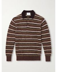 Ssstein - Striped Brushed-Knit Polo Shirt - Lyst